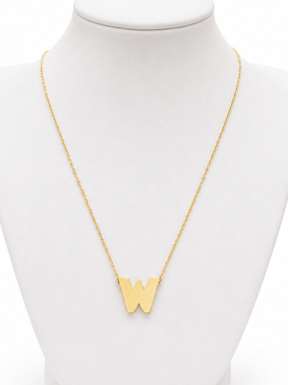 Gold “W” initial necklace